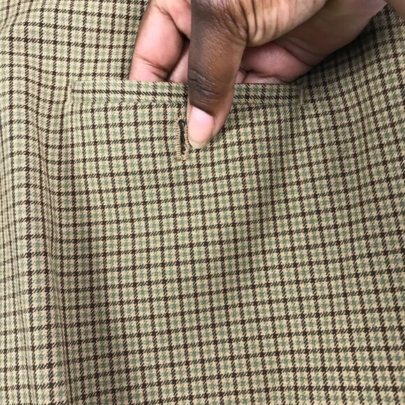 Talbots Pants Womens Sz 8P Petite Brown Plaid Signature‎ Boot Cut Stretch Dress - Picture 6 of 12